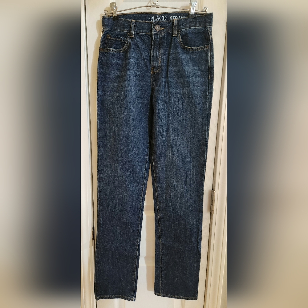 The Children's Place Boy's Straight Slim Adjustable Waist Jeans Size 16 Slim NWT